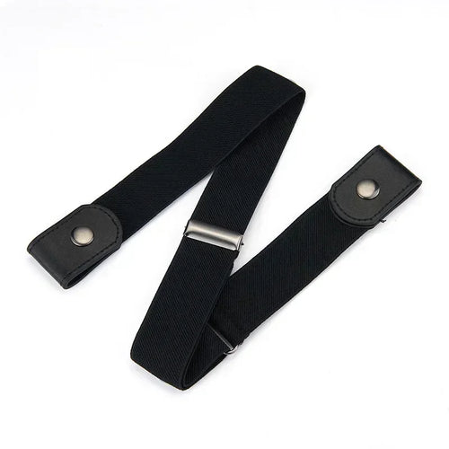 Canvas Adjustable Elastic Waist Band Invisible Belt Buckle-Free Belts